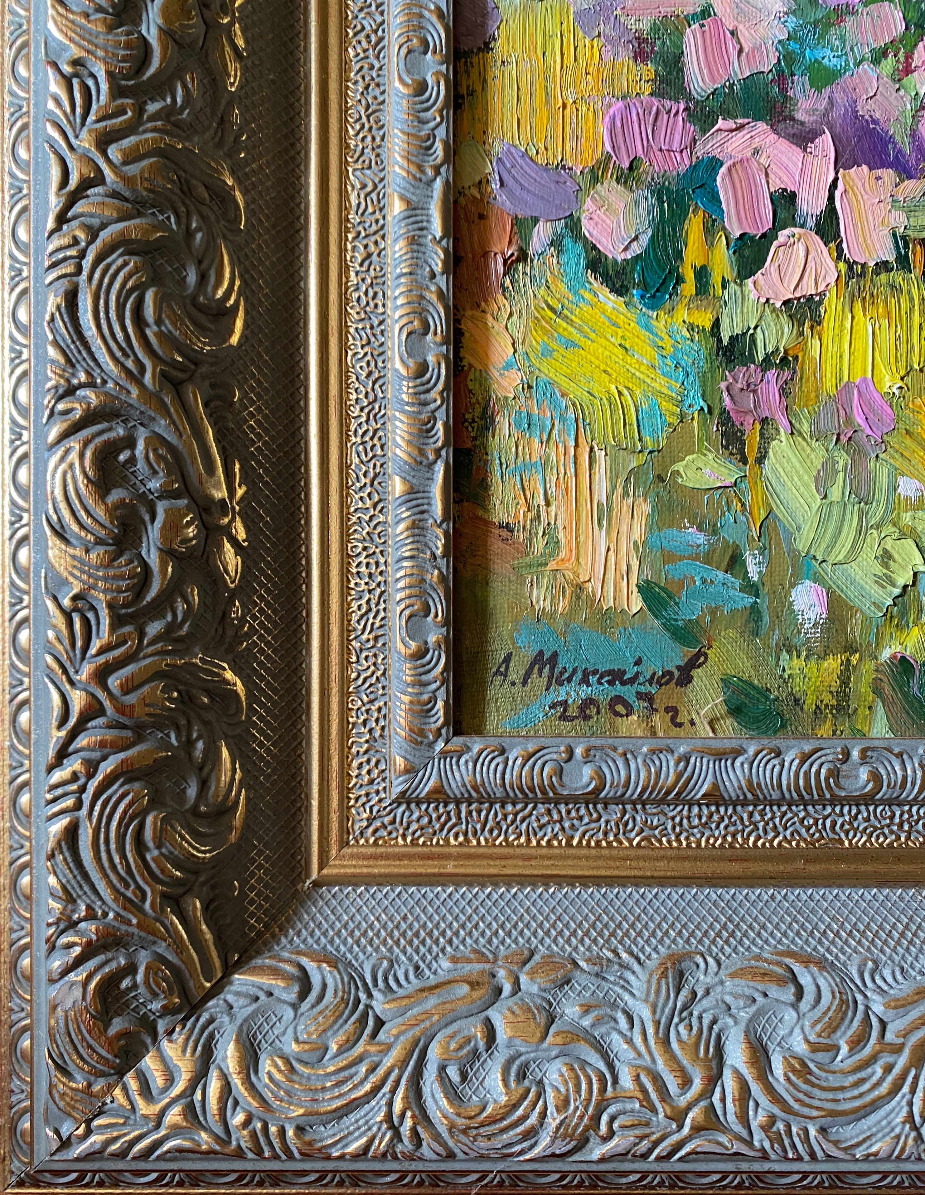 Table HST "Flower Fields" Ukrainian School XX° signed + frame
