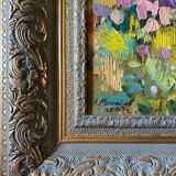 Table HST "Flower Fields" Ukrainian School XX° signed + frame