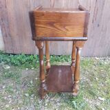 Bedside table nightstand wood + vintage case