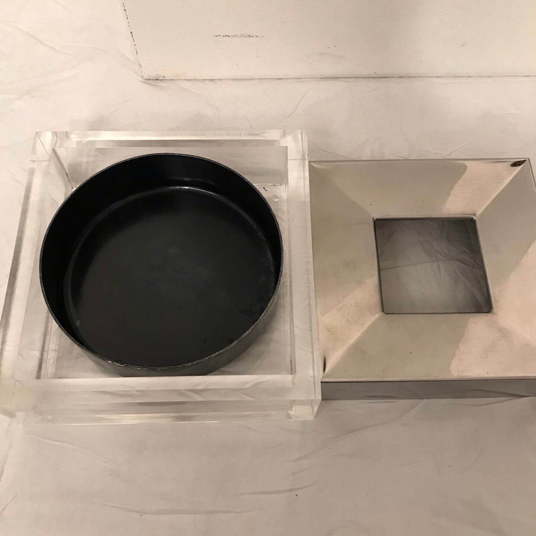 Plexiglas-Steel Ashtray Guzzini 1970