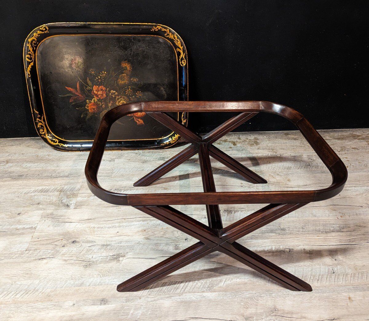 Coffee table with painted sheet metal top Napoleon III