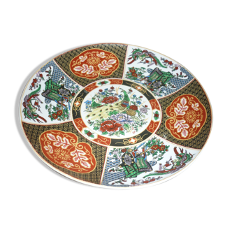 Chinese dish decorated with peacocks and plants