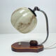 table lamp vintage art deco bauhaus, 30s, opaline marbled wood