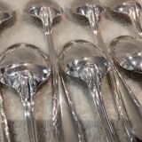 12 silver plated dessert spoons, Argental art deco goldsmith