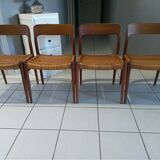 Designer Niels Otto Moller 1960's Suite of 4 Scandinavian Chairs
