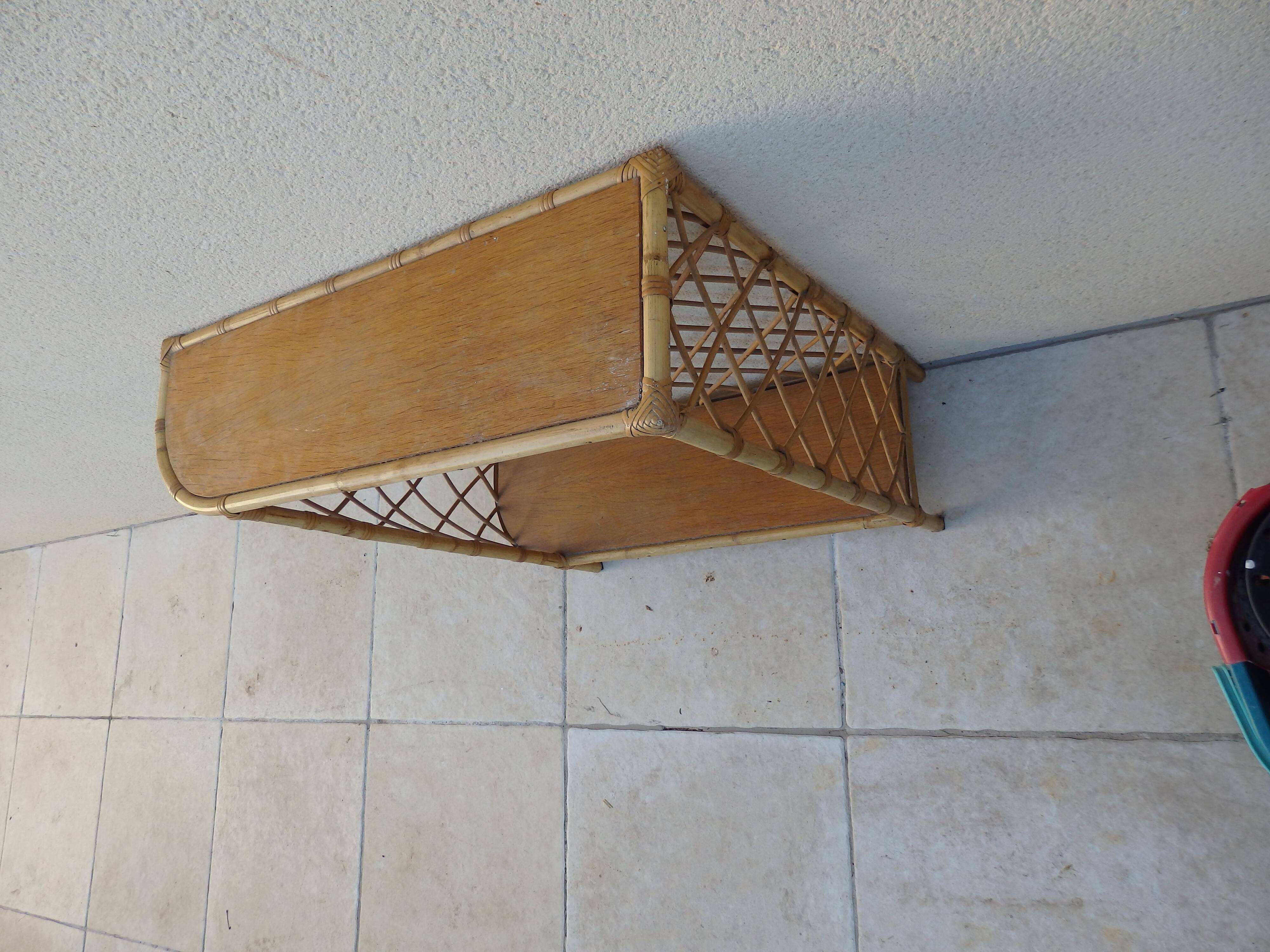 Rattan shelf cabinet