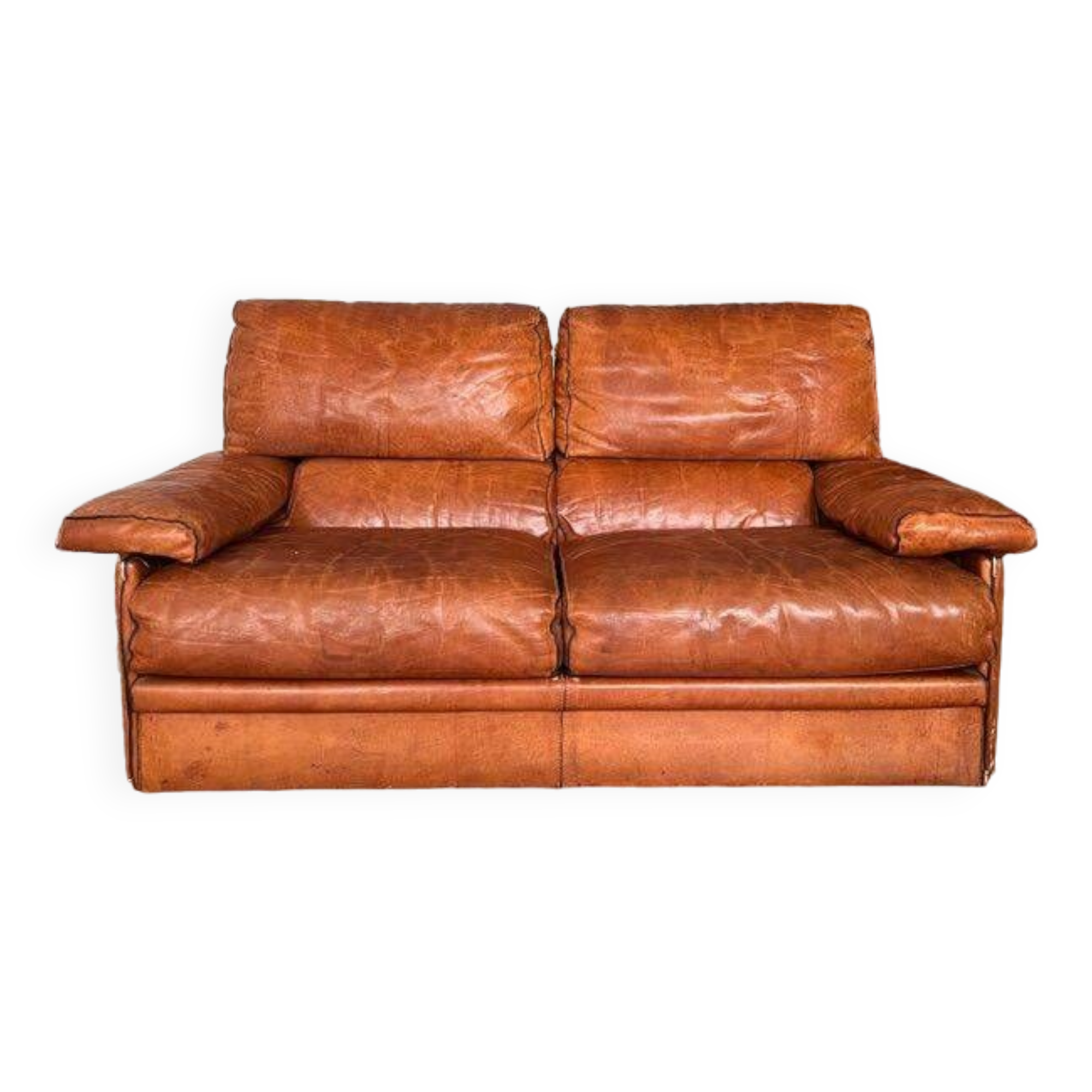 Brown leather sofa by Marco Milicich for Baxter Arcon, 1970s
