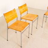 4 "SE06" cognac leather chairs by Martin Visser for Spectrum 80's