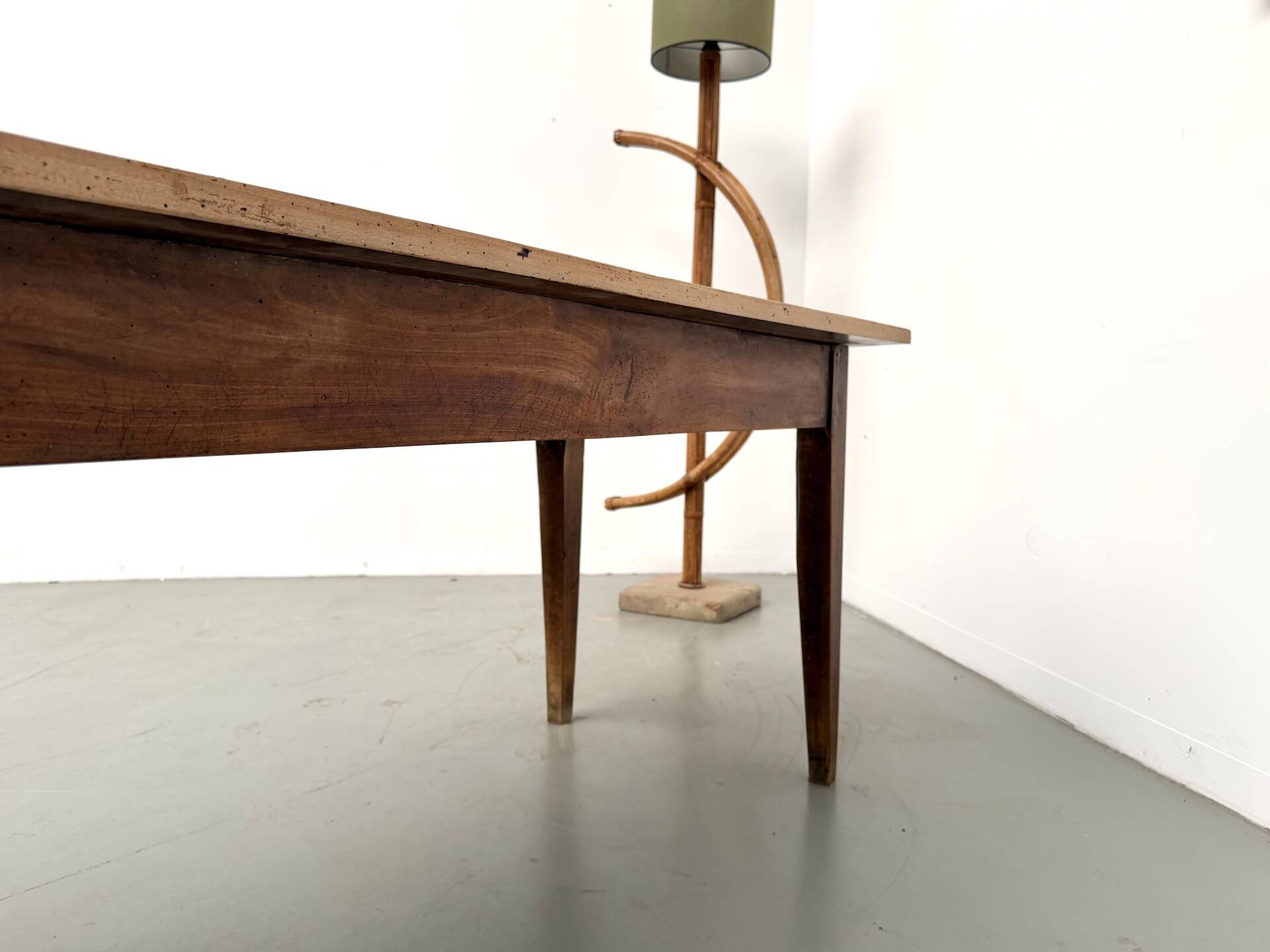 Solid walnut farmhouse table, 1950s.
