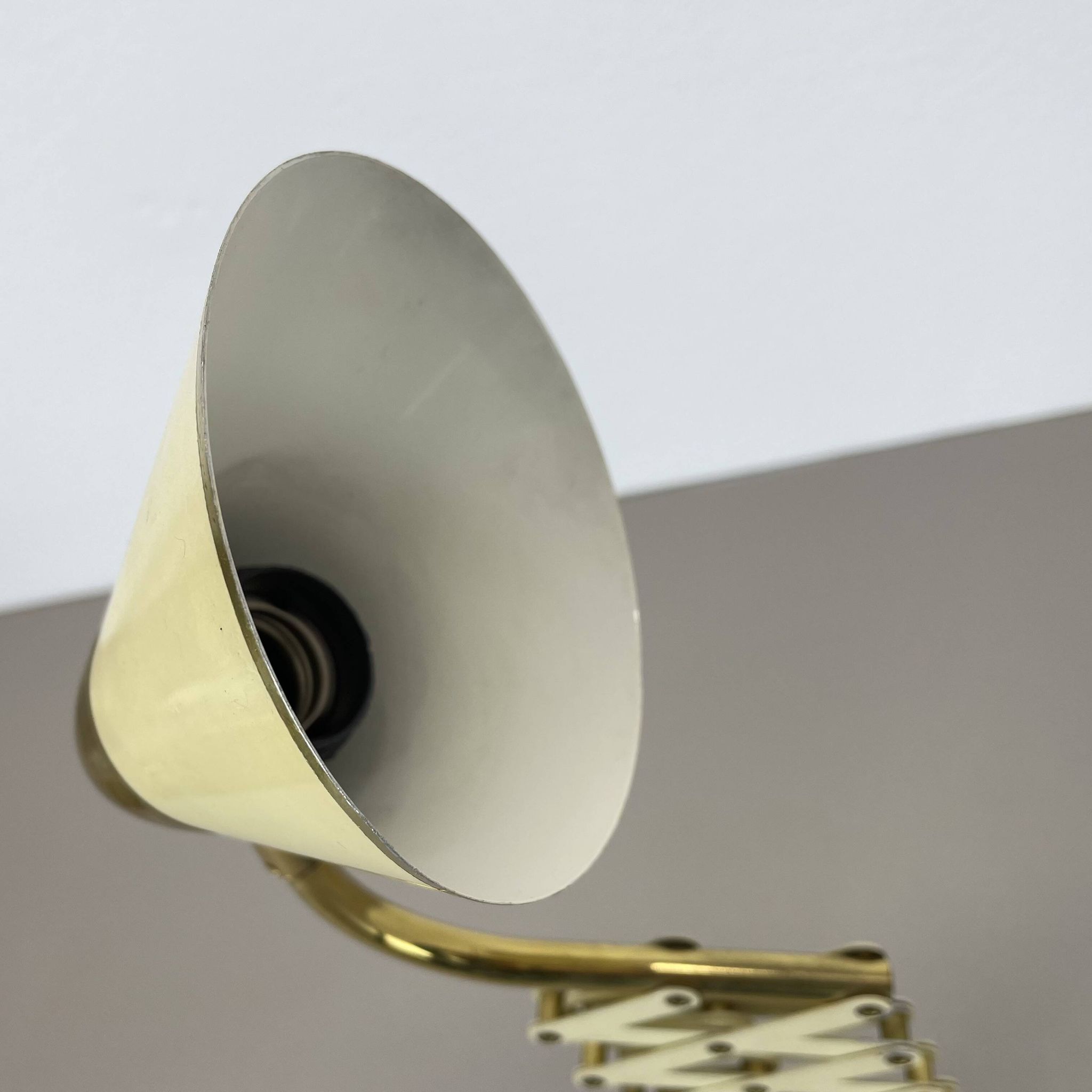 Original brass and metal scissors wall light by SIS Leuchten, Germany, 1950s.