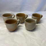 Set of 5 stoneware cups