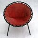 Vintage leather balloon chair, 1960s