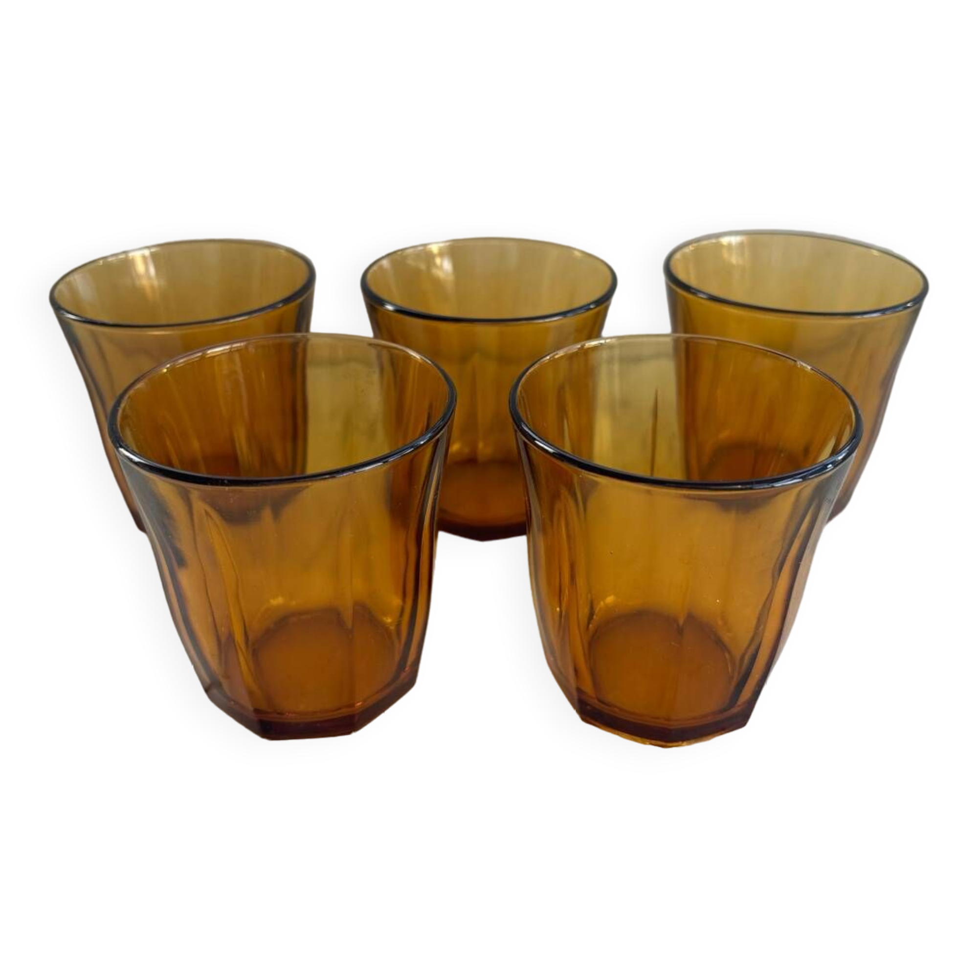 Set of 5 Vereco amber glasses