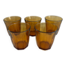 Ensemble de 5 verres ambres Vereco