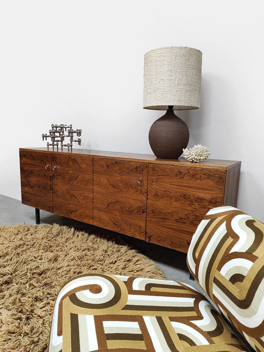 Vintage wooden sideboard credenza 1970