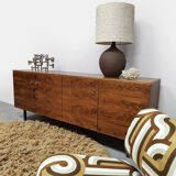 Vintage wooden sideboard credenza 1970