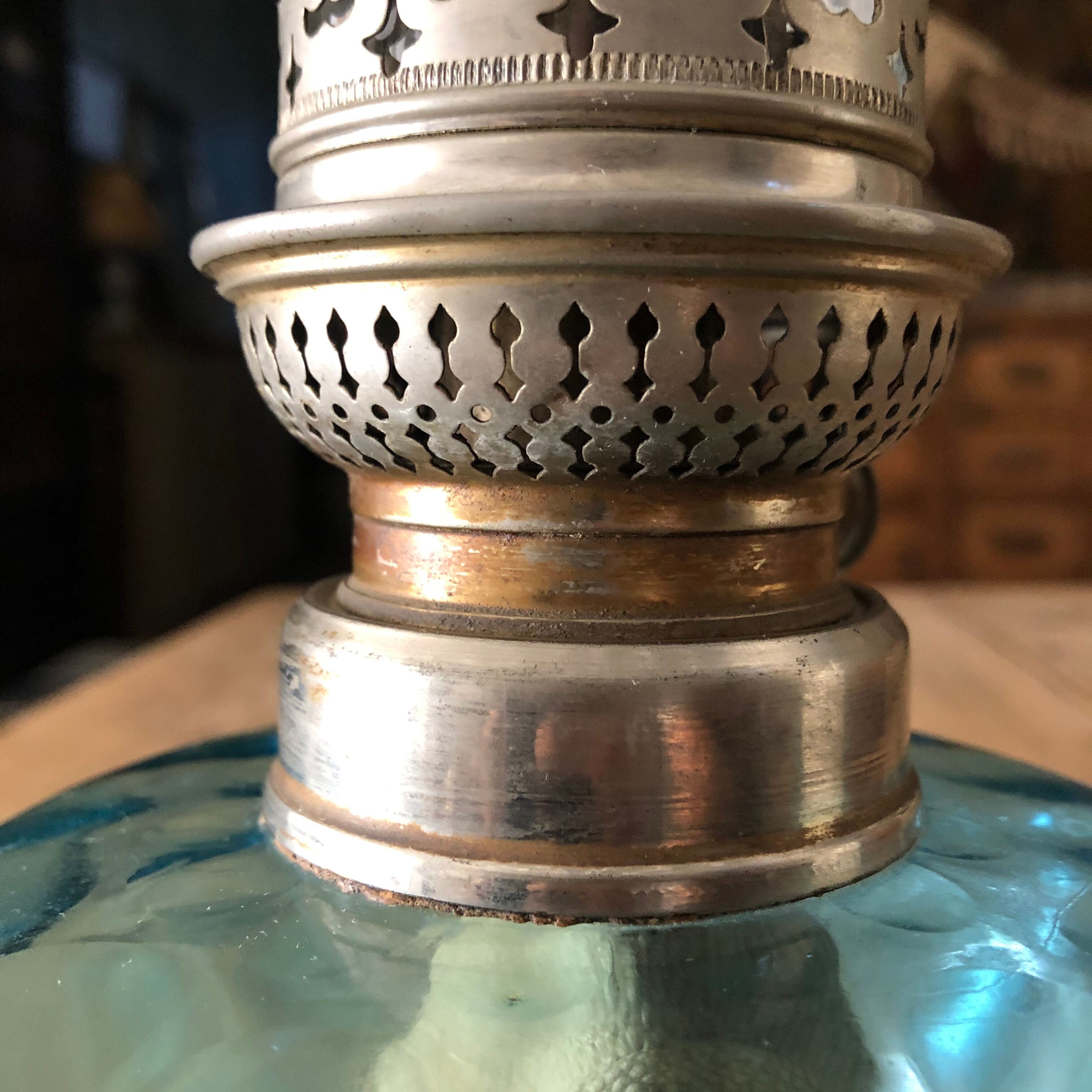 H.s. blue oil lamp, Hugo Schneider