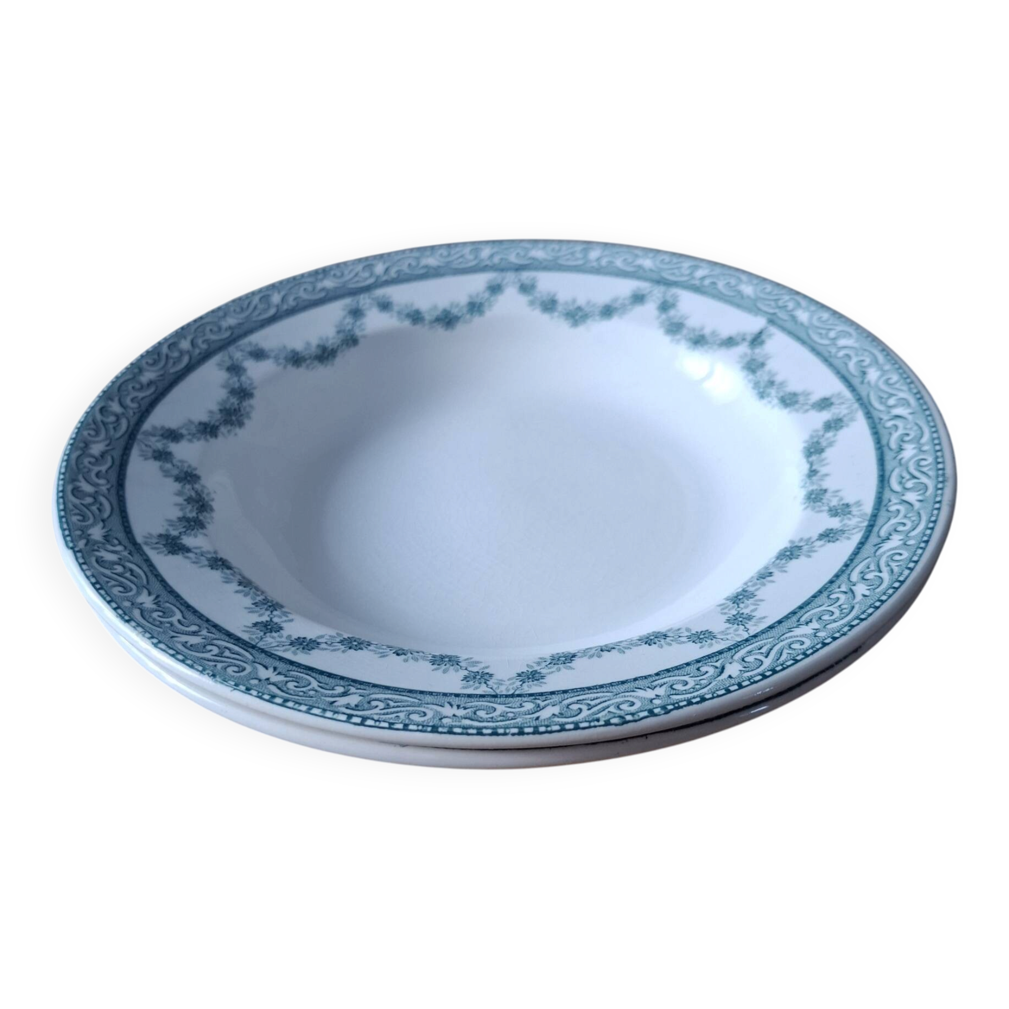 Set of 2 deep plates in ironstone