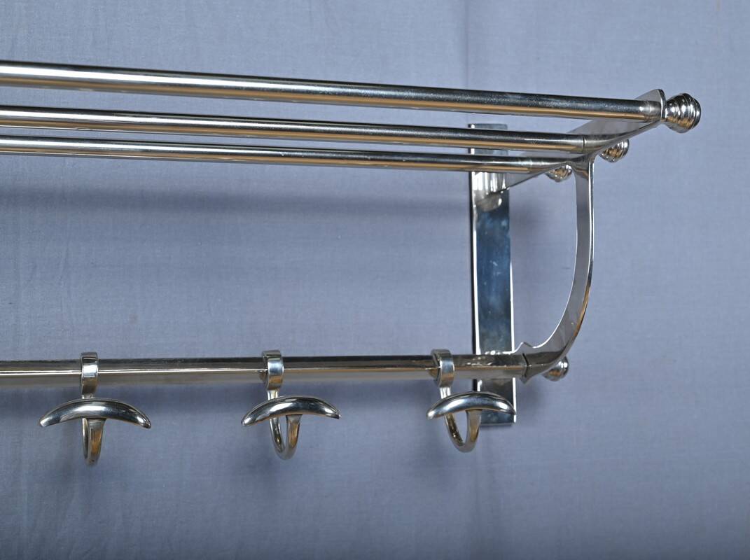 Chrome-Plated Metal Wall-Mounted Locker – Mid-20th Century