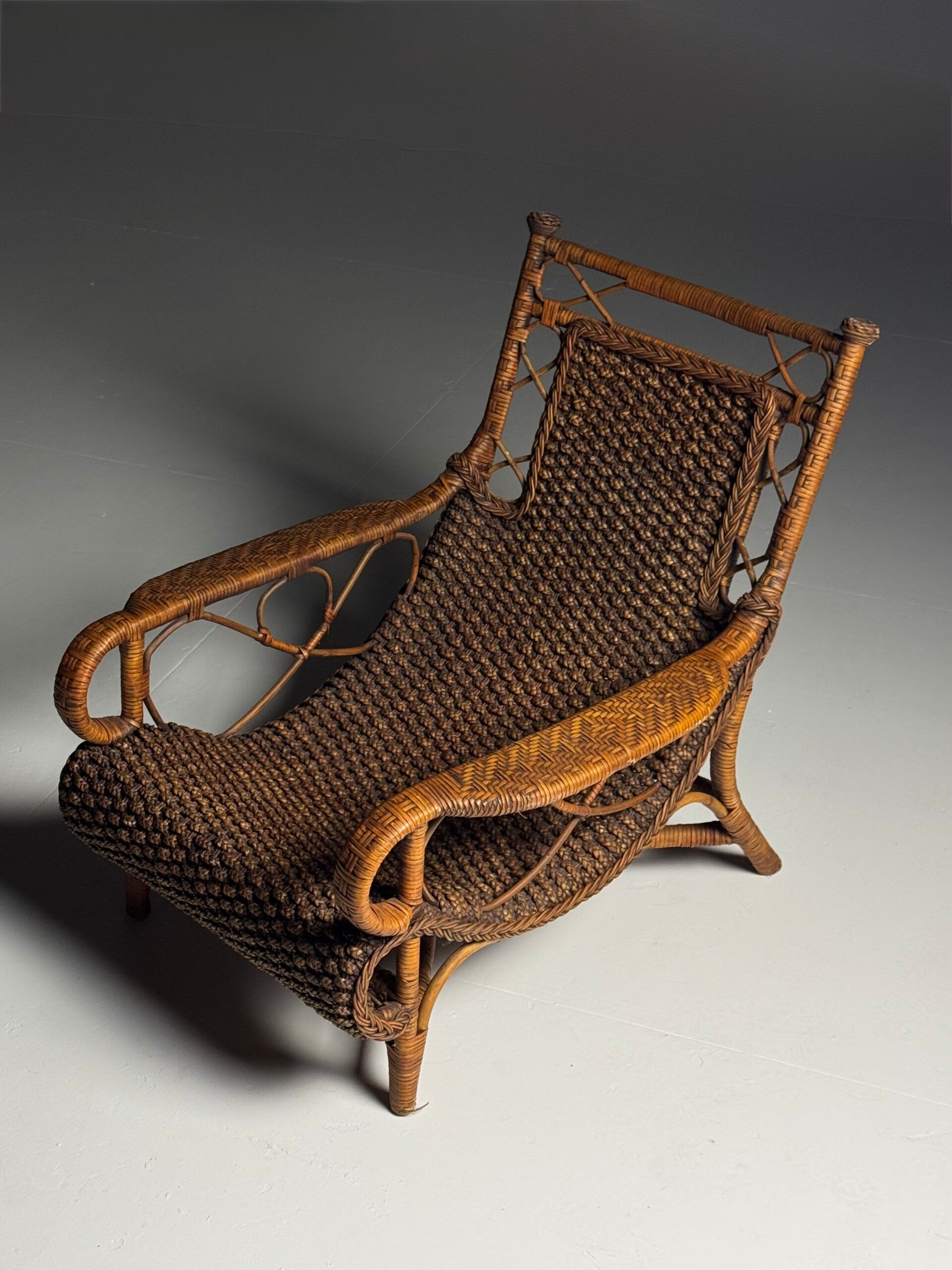 Rattan armchair 1950s vintage