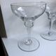 Set of 6 champagne glasses in crystal engraved Art Deco 30s
