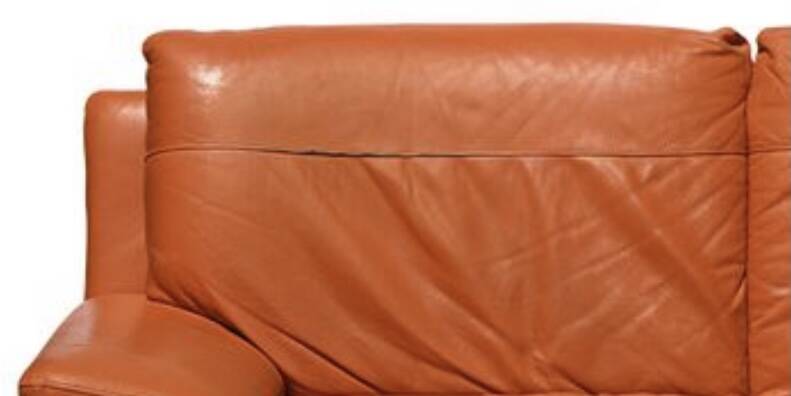 Canapé 2 places en cuir orange