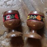 Vintage wooden egg cups