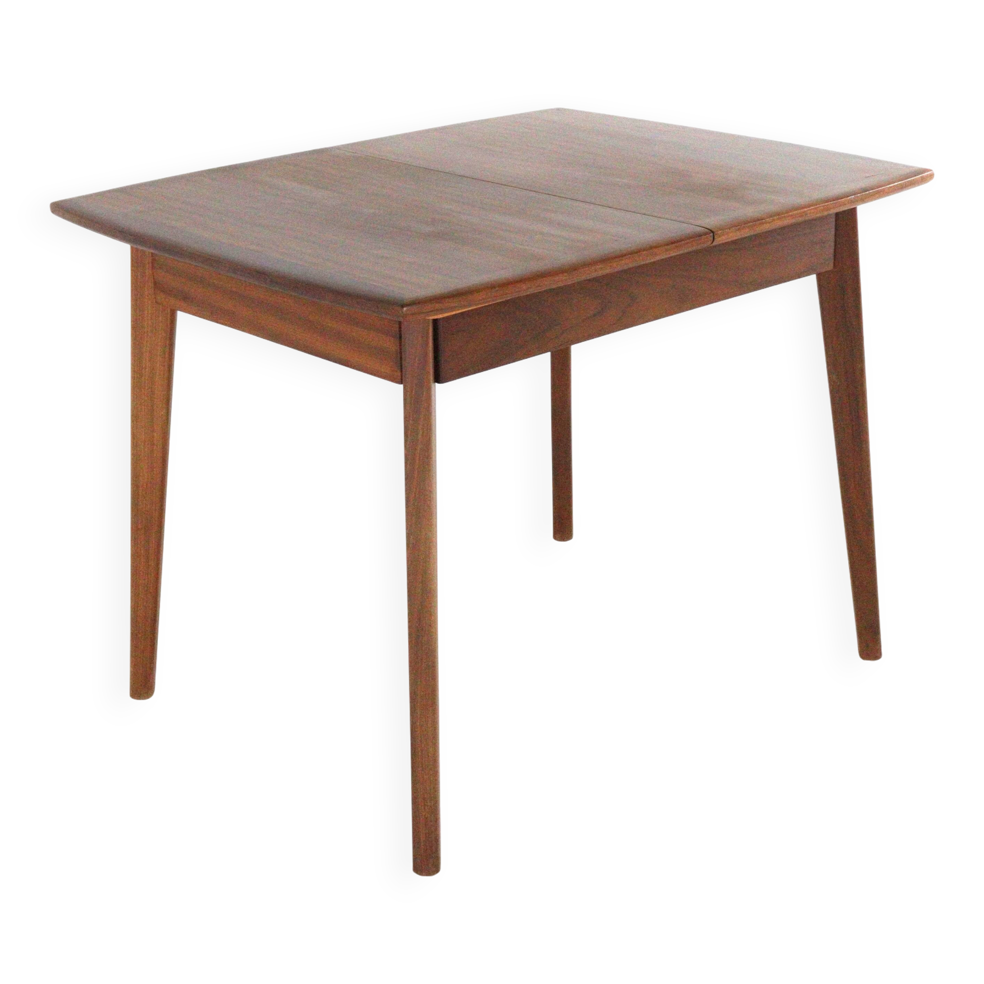 Table à manger rectangulaire extensible en teck - design néerlandais mid-century moderne