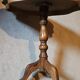 Charming vintage side table – carved wood and inlaid top