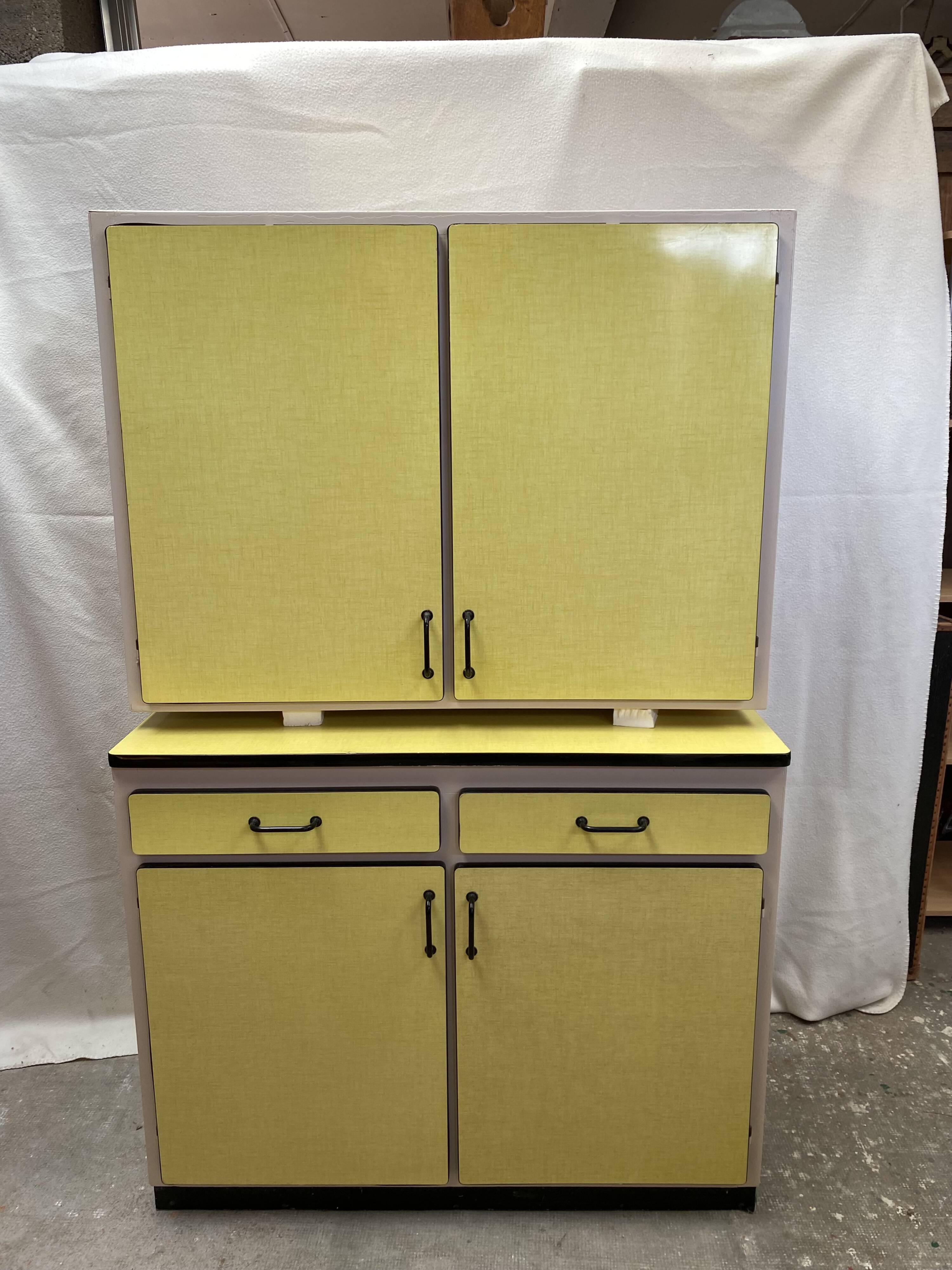 Yellow formica sideboard