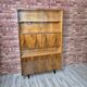Restored Mid-Century Tapered Highboard Bar Cabinet  in Walnut & Mahogany