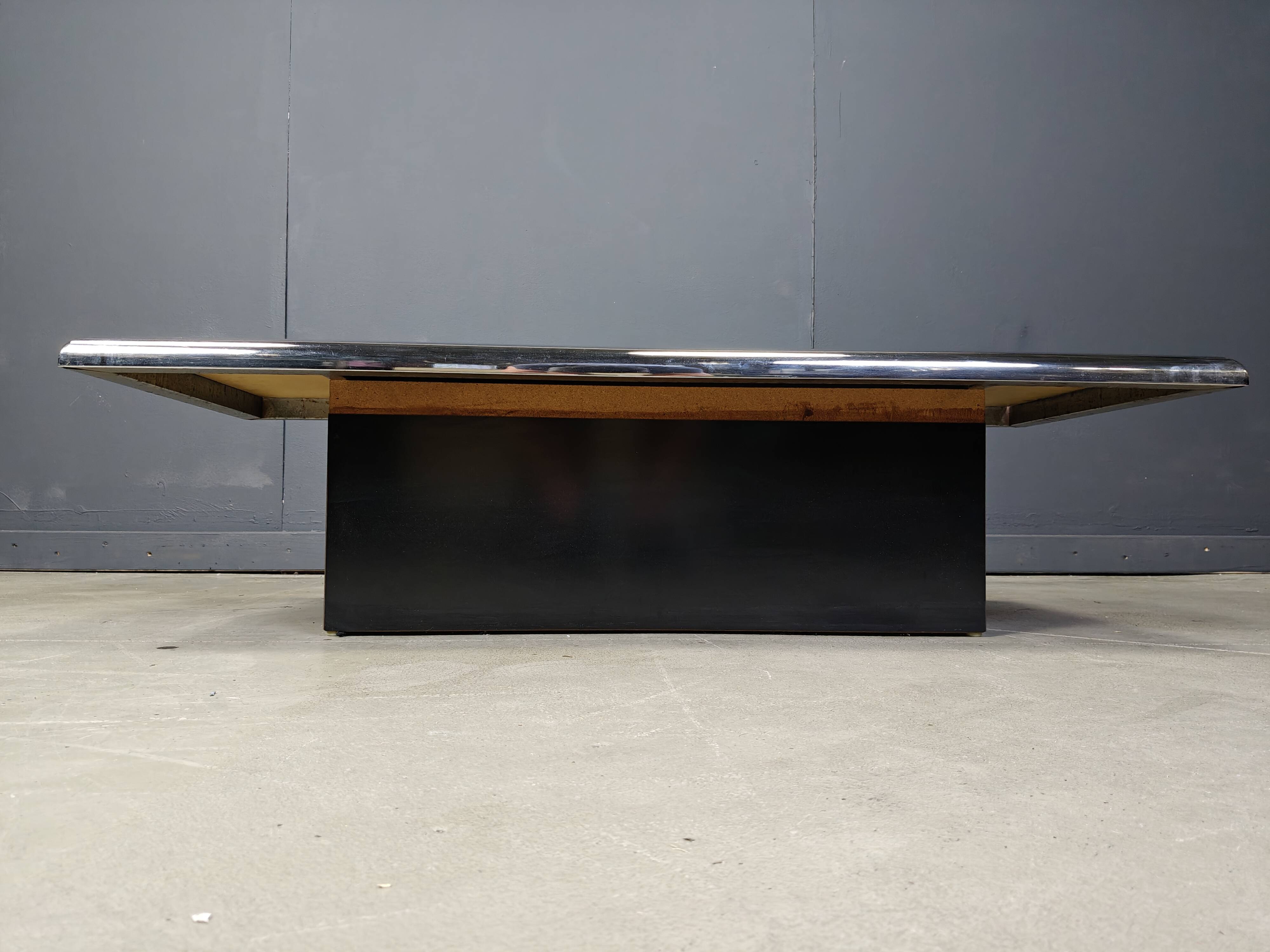 Vintage chromed coffee table, 1970s