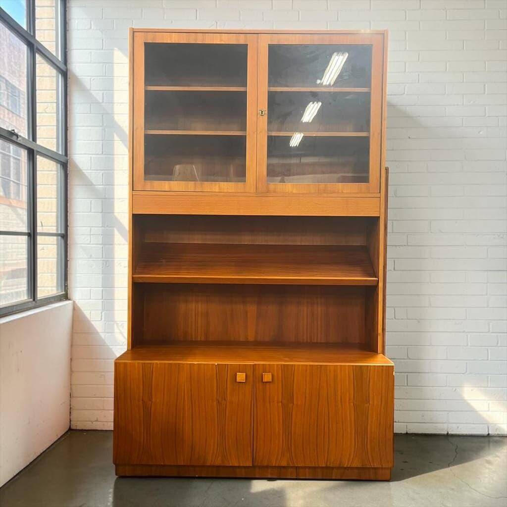 Vitrine/bibliothèque/étagère vintage en bois