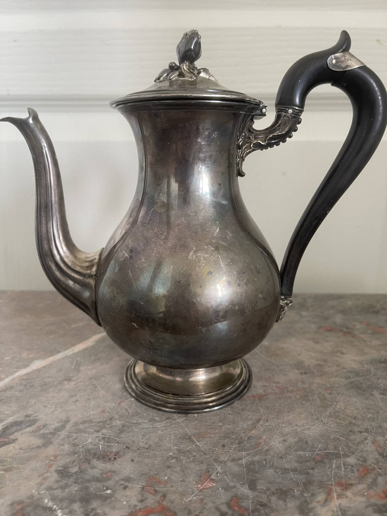 Antique silver-plated coffee pot teapot art nouveau christofle