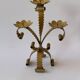 Vintage Stylized Candlestick in Golden Wrought Iron