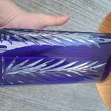 Superb blue crystal lamp vintage 80's to place Feese made in Germany.