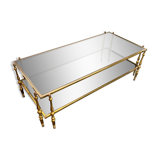 Golden brass coffee table