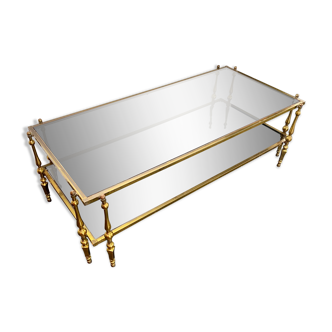 Golden brass coffee table