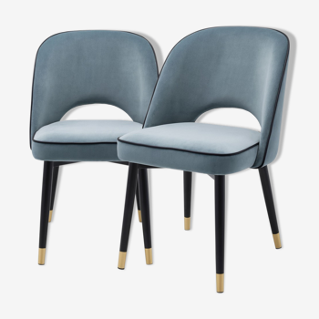 Paire de Fauteuils Sienne bleu clair