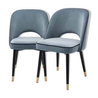 Paire de Fauteuils Sienne bleu clair