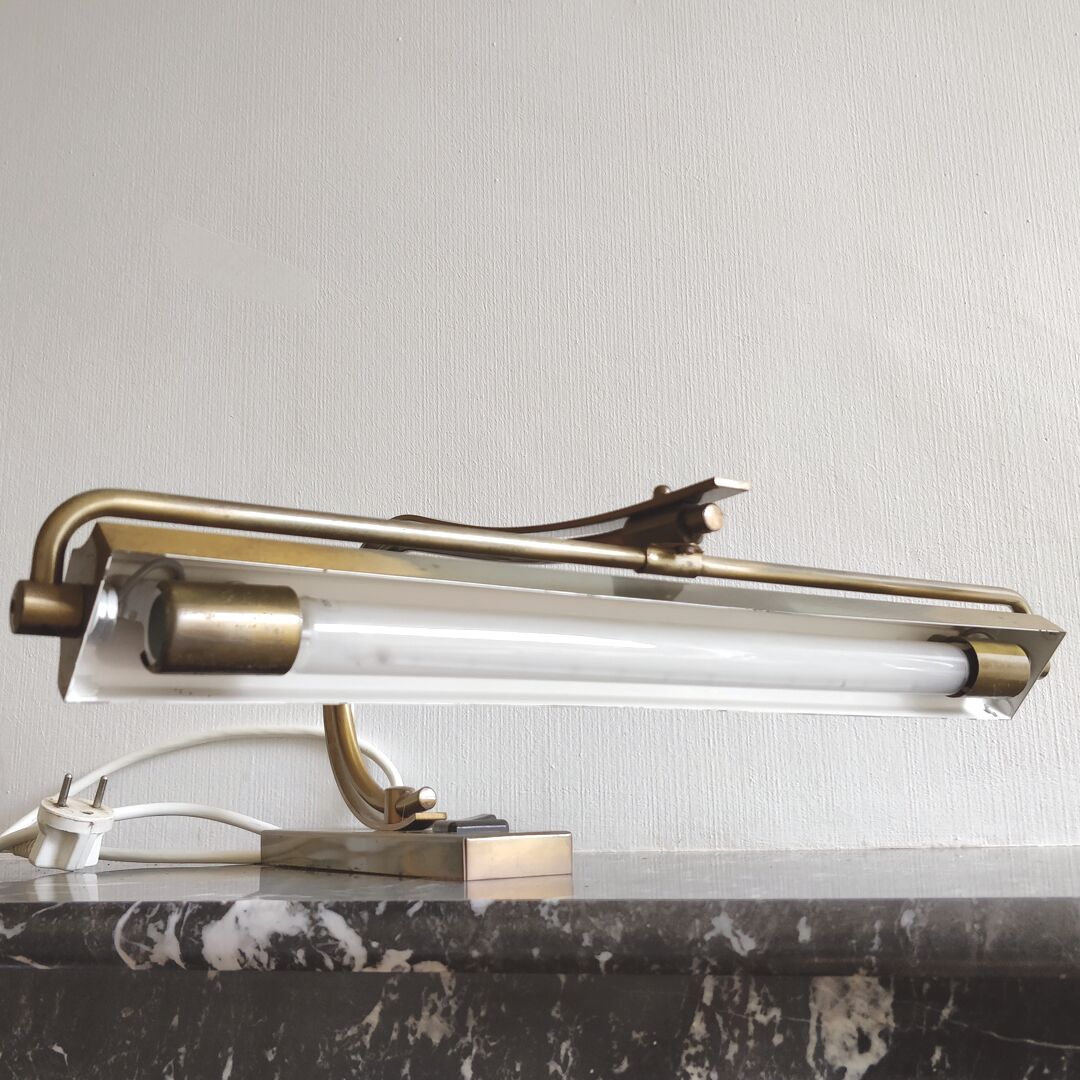 Old art deco brass piano lamp