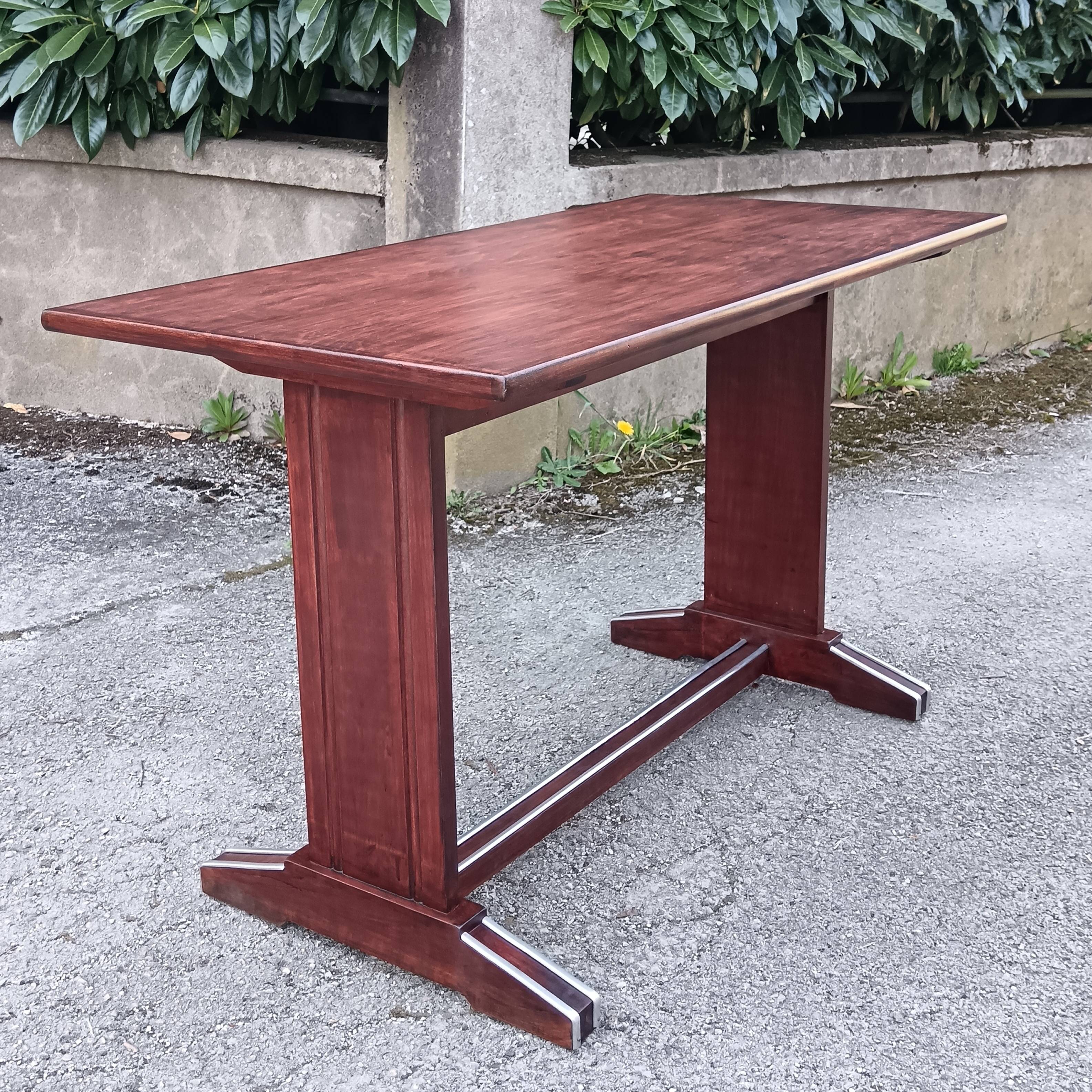 restored bistro table teak finish 1950