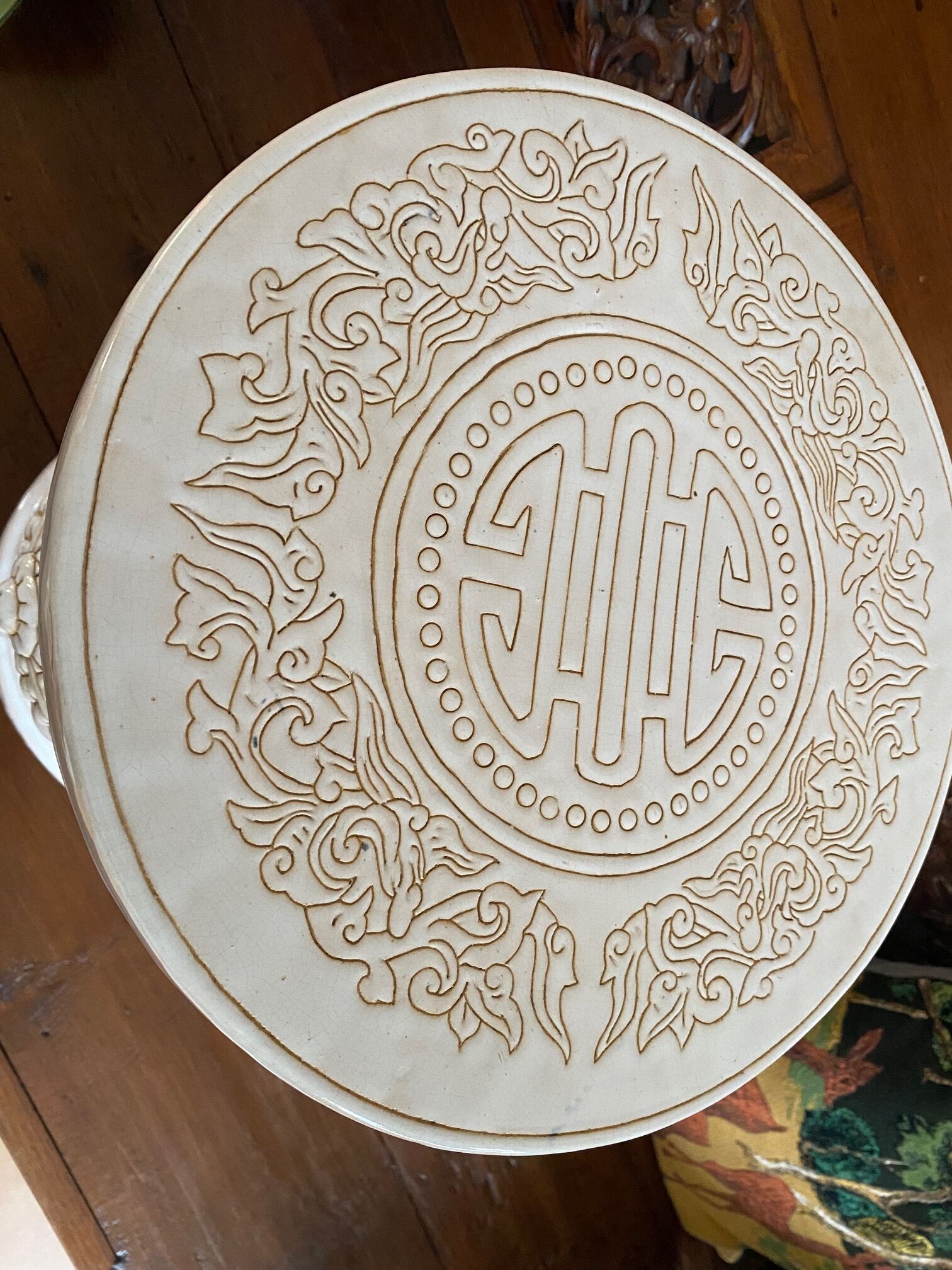 White Elephant Ceramic Stool