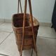 Vintage magazine rack in rattan/wood