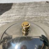 Silver-plated metal butter dish with knots