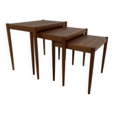 Tables gigognes en teck, Danemark, années 1960, lot de 3