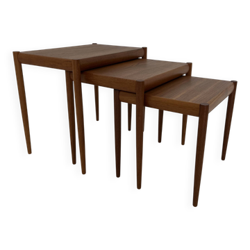 Tables gigognes en teck, Danemark, années 1960, lot de 3
