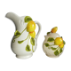 Set d'un pichet faïence décor citrons et son pot