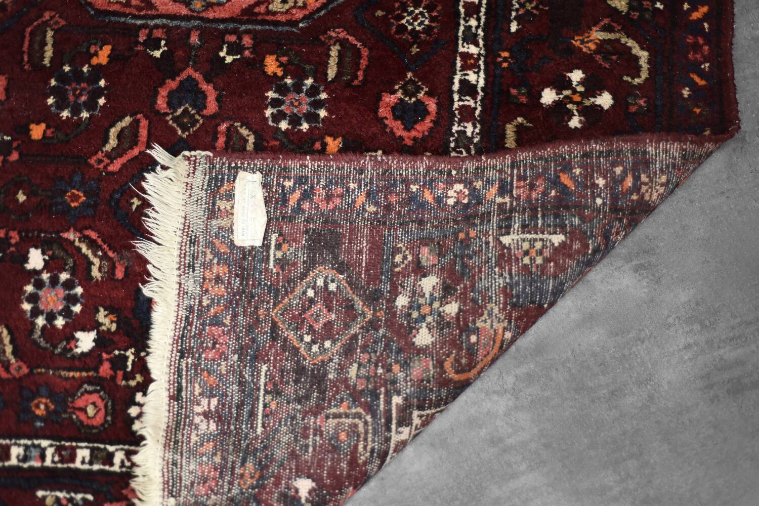 Vintage handwoven Hamadan oriental rug, Middle East, 1960s.