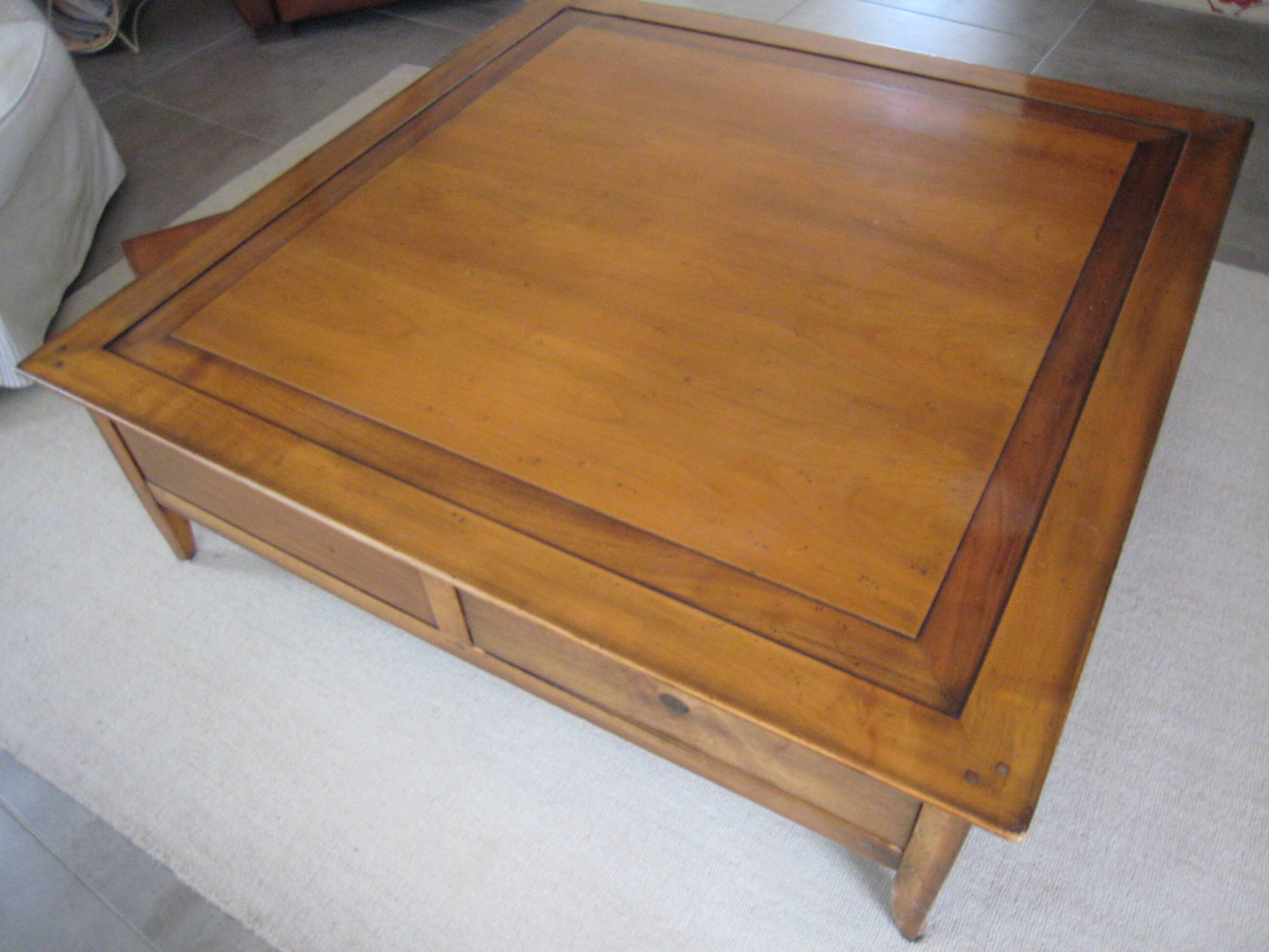 solid walnut coffee table Roche Bobois first hand